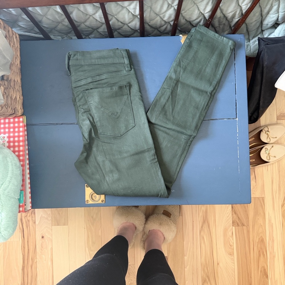 Hudson coated ankle jeans in Dark Green
